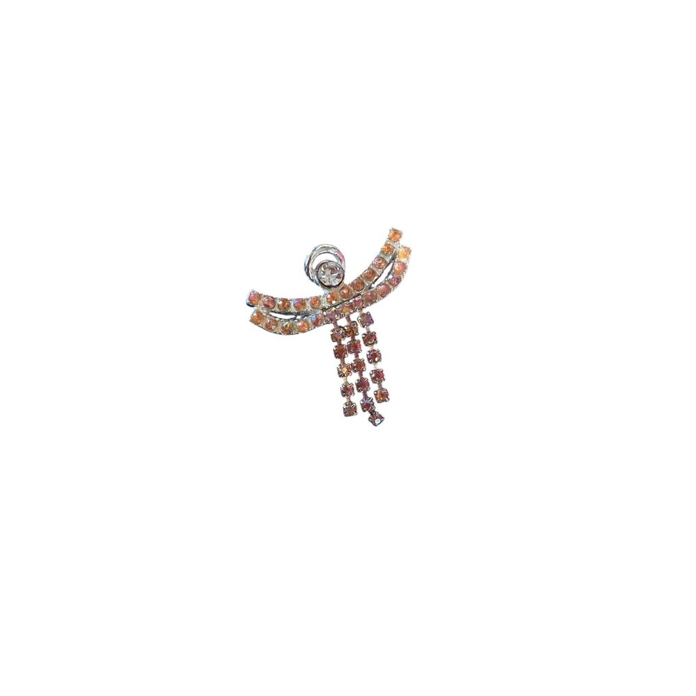 Avon November Birthstone Angel Tac‎ Pin Gold Tone Aurora Borealis Rhinestones